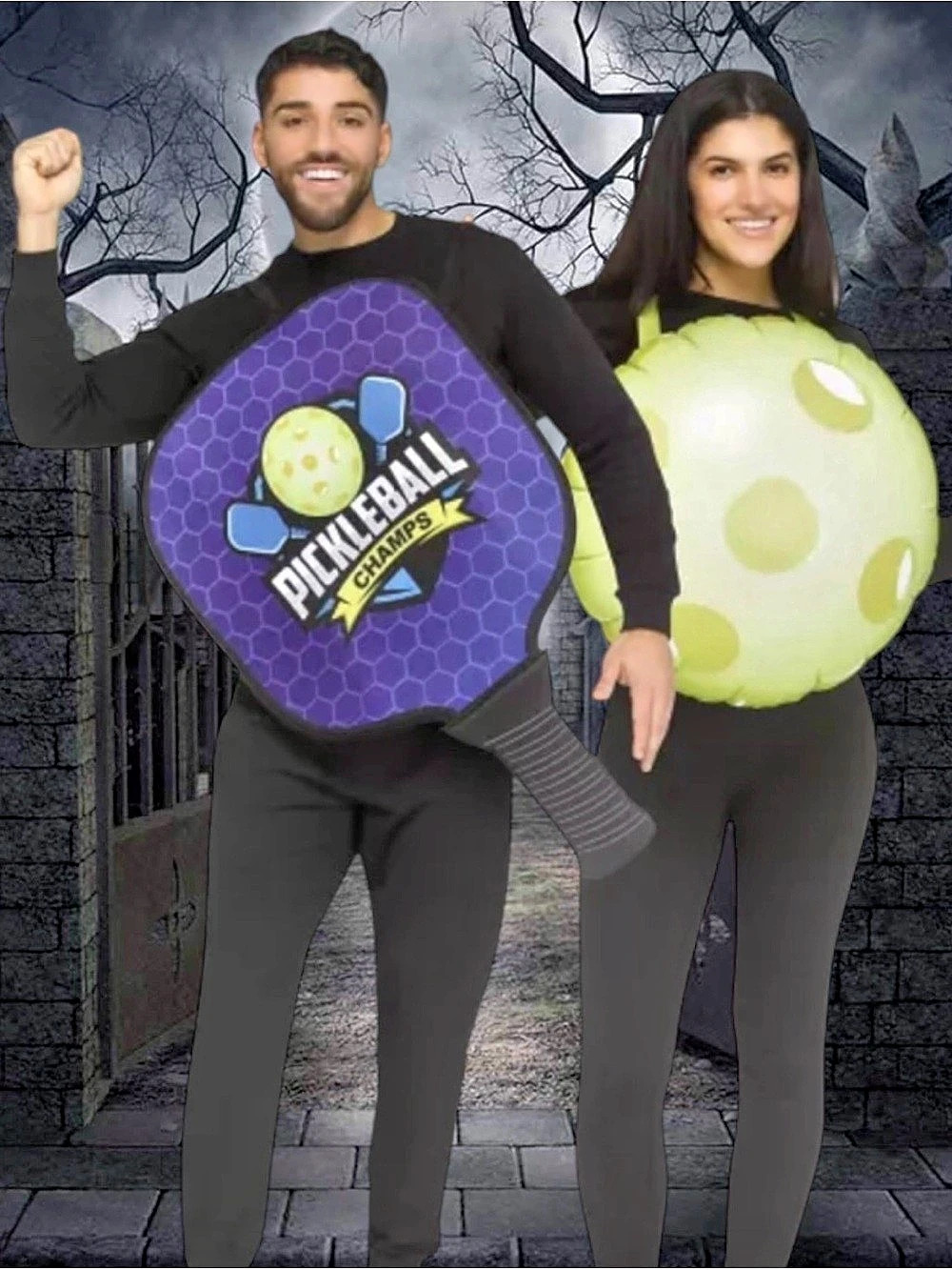 Pickleball Pair Adult Couples Costume Adult Couples Costume in Black & Purple